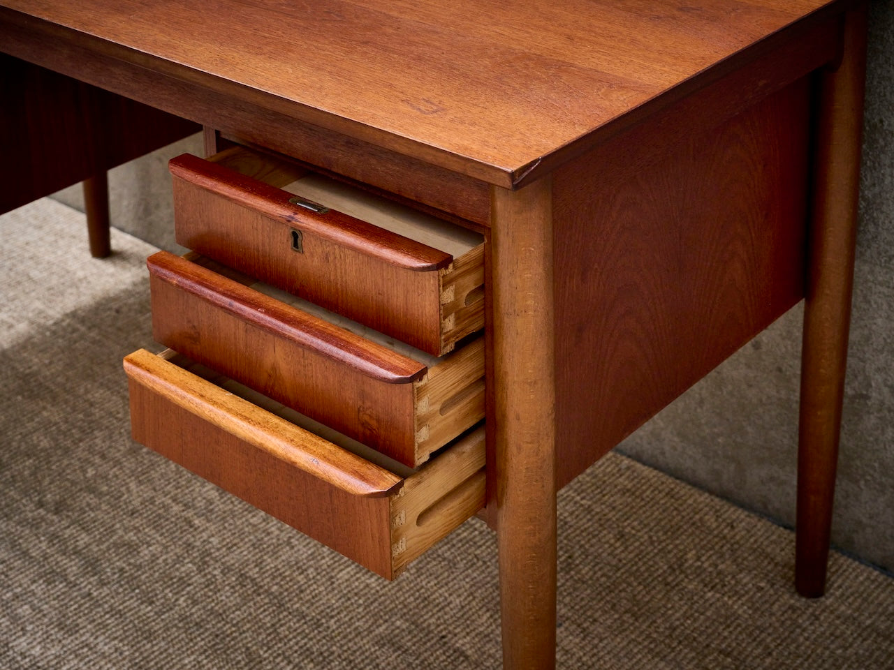 Danish Vintage Mid-Century Desk in Warm Teak