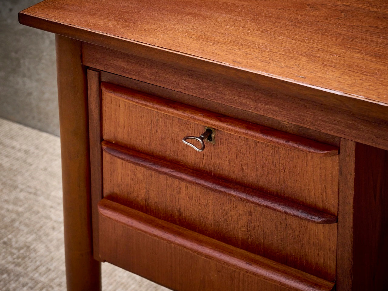 Danish Vintage Mid-Century Desk in Warm Teak