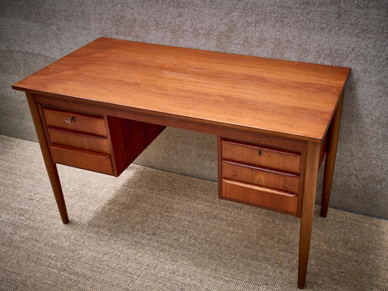 Danish Vintage Mid-Century Desk in Warm Teak