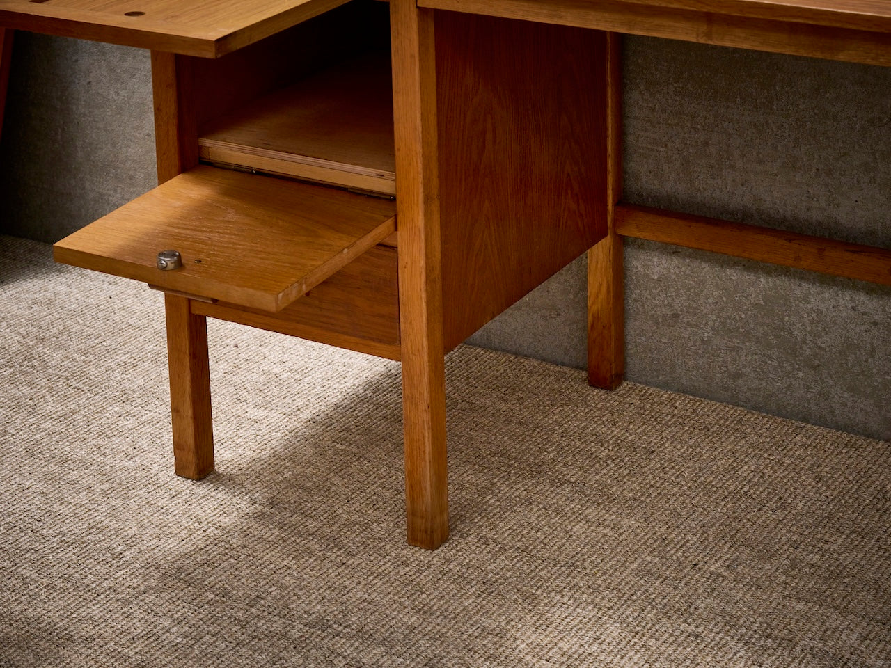 Danish vintage mid-century desk in warm oak