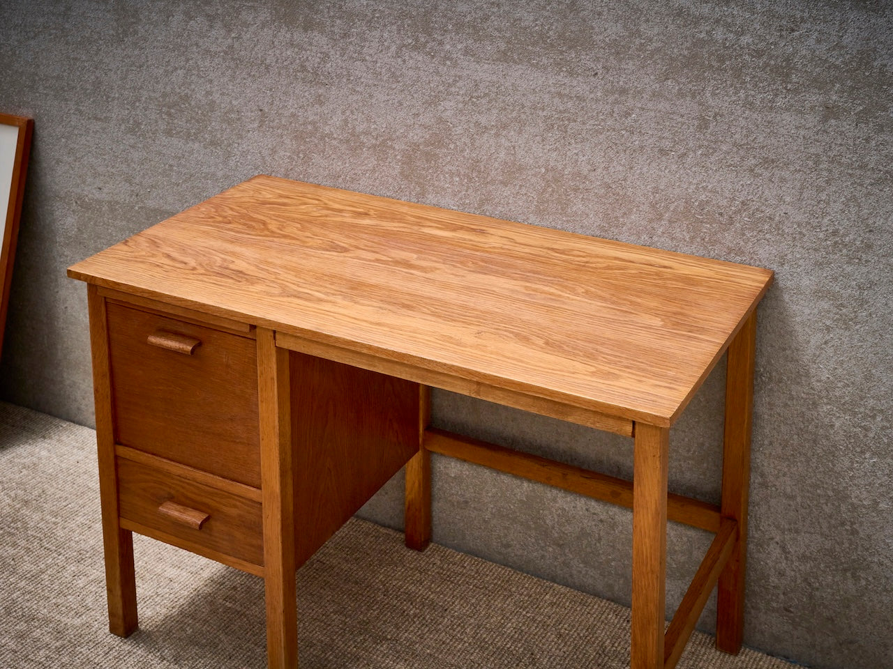 Danish vintage mid-century desk in warm oak