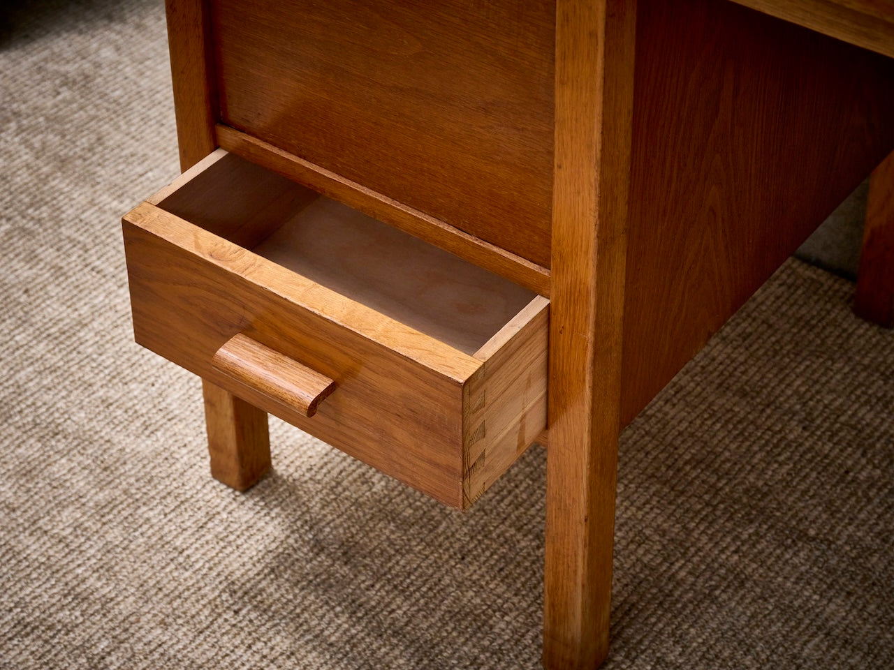Danish vintage mid-century desk in warm oak