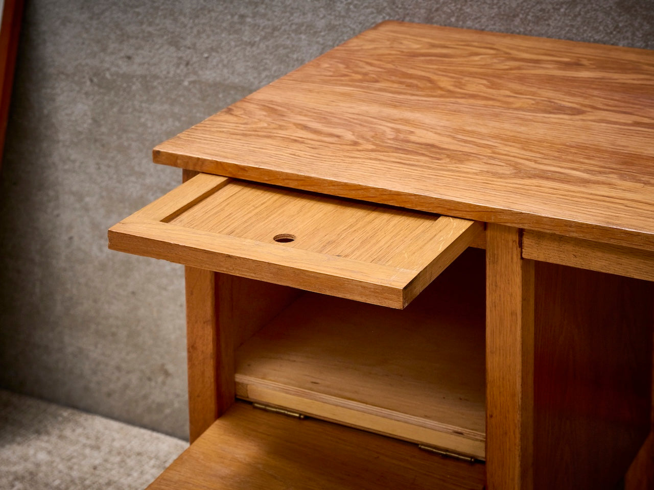 Danish vintage mid-century desk in warm oak