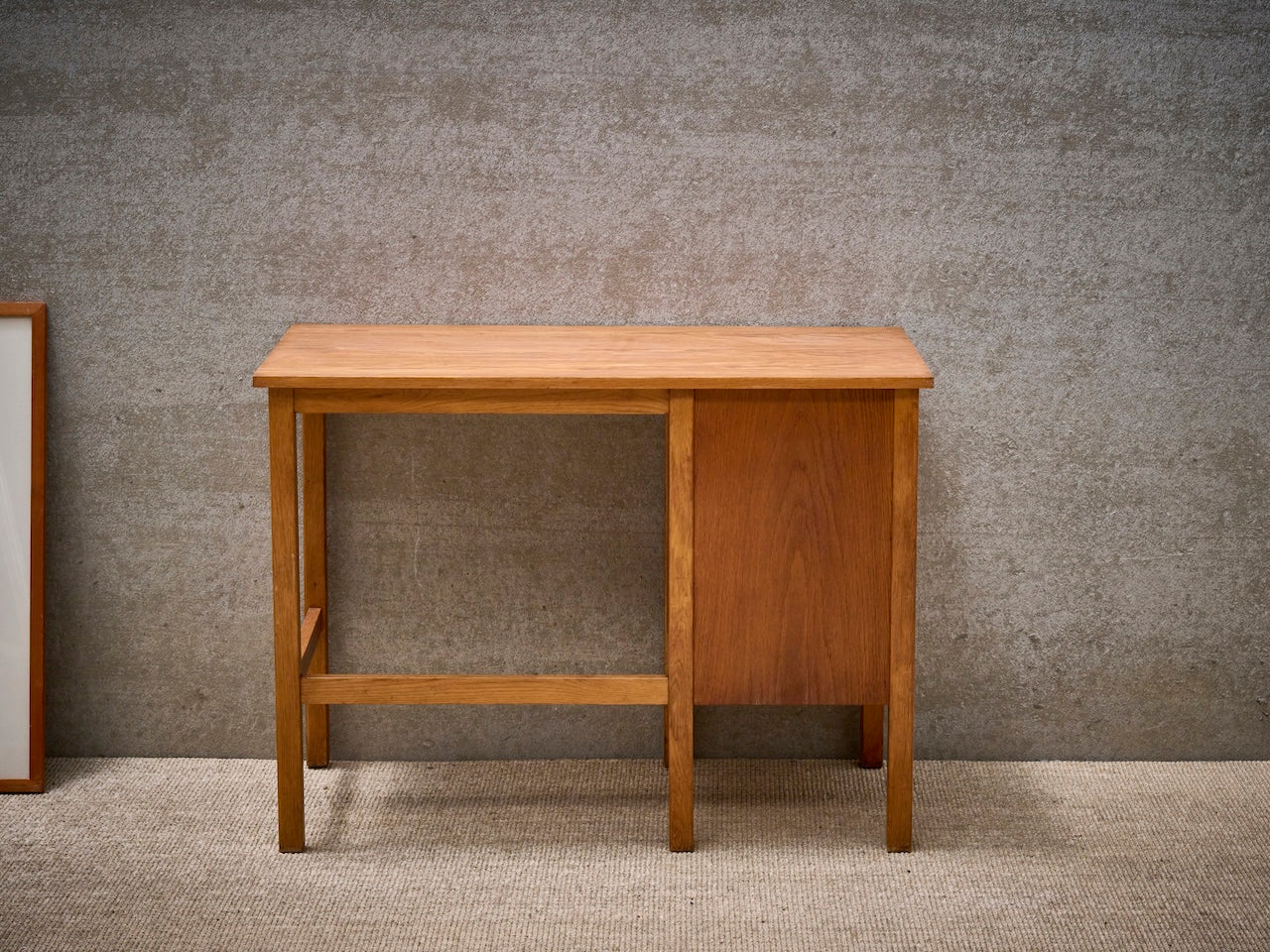 Danish vintage mid-century desk in warm oak