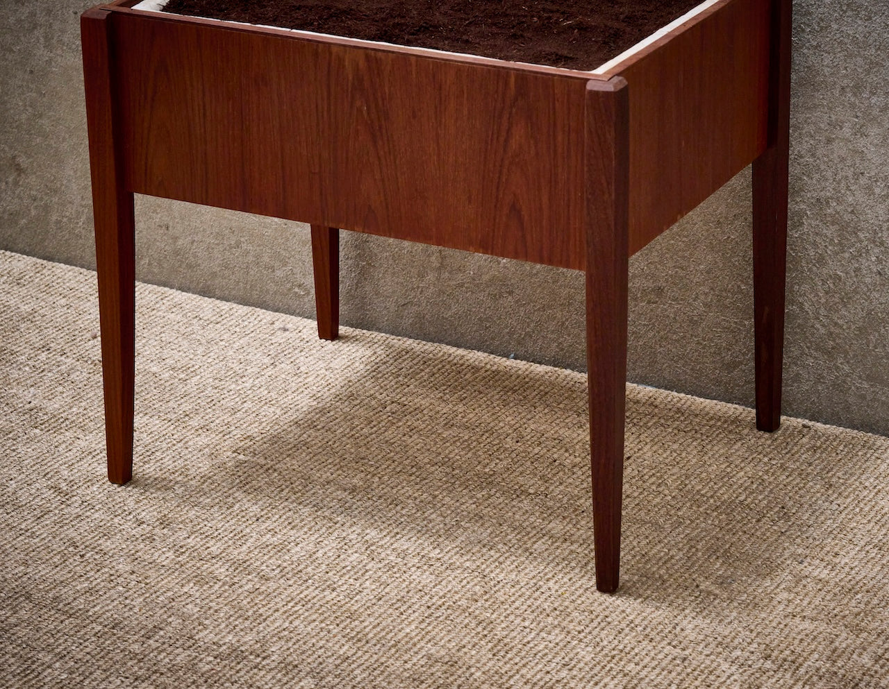 Danish vintage mid-century planter in dark teak