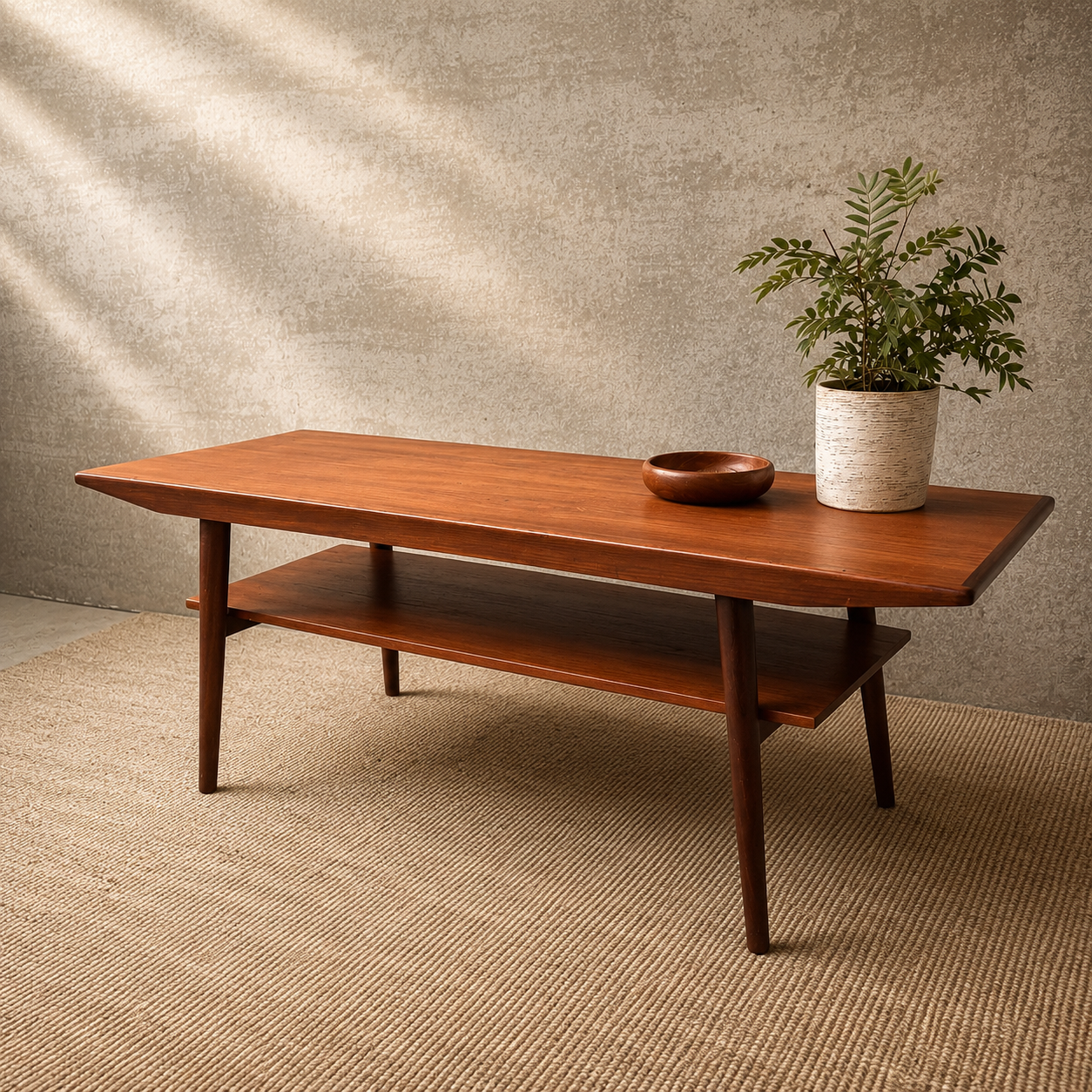 Vintage Deens Mid Century Teak Salontafel