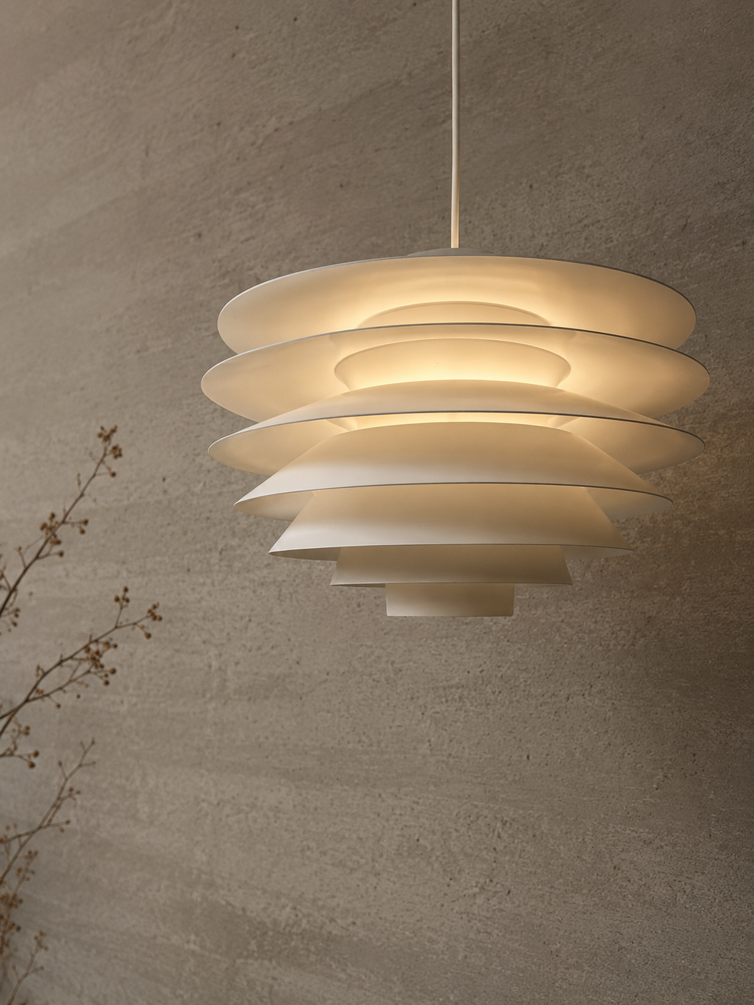 Danish vintage mid-century wall lamp in warm teak wood