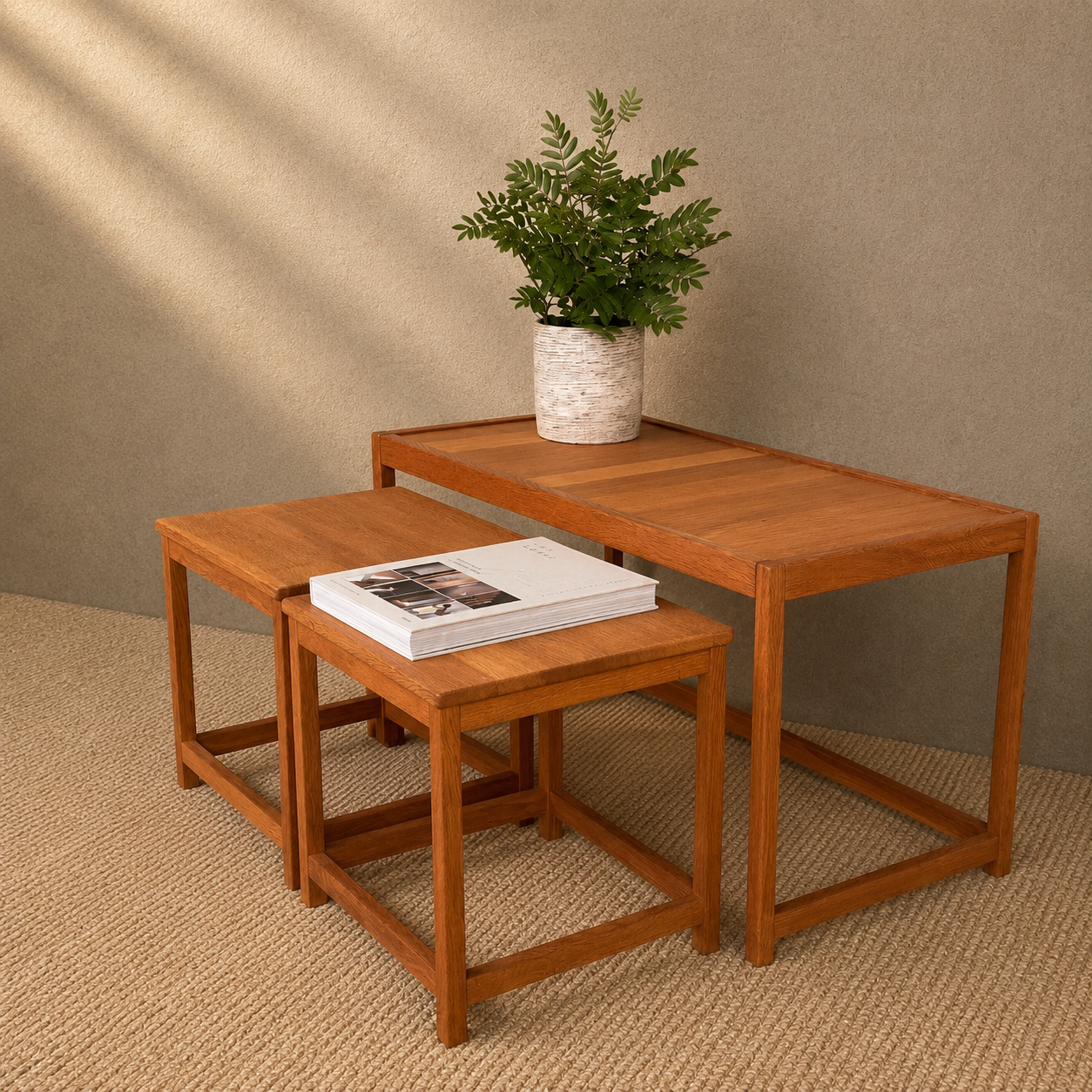 Deense vintage mid-century salontafel/bijzettafel in warm teakhout Kurt Østervig