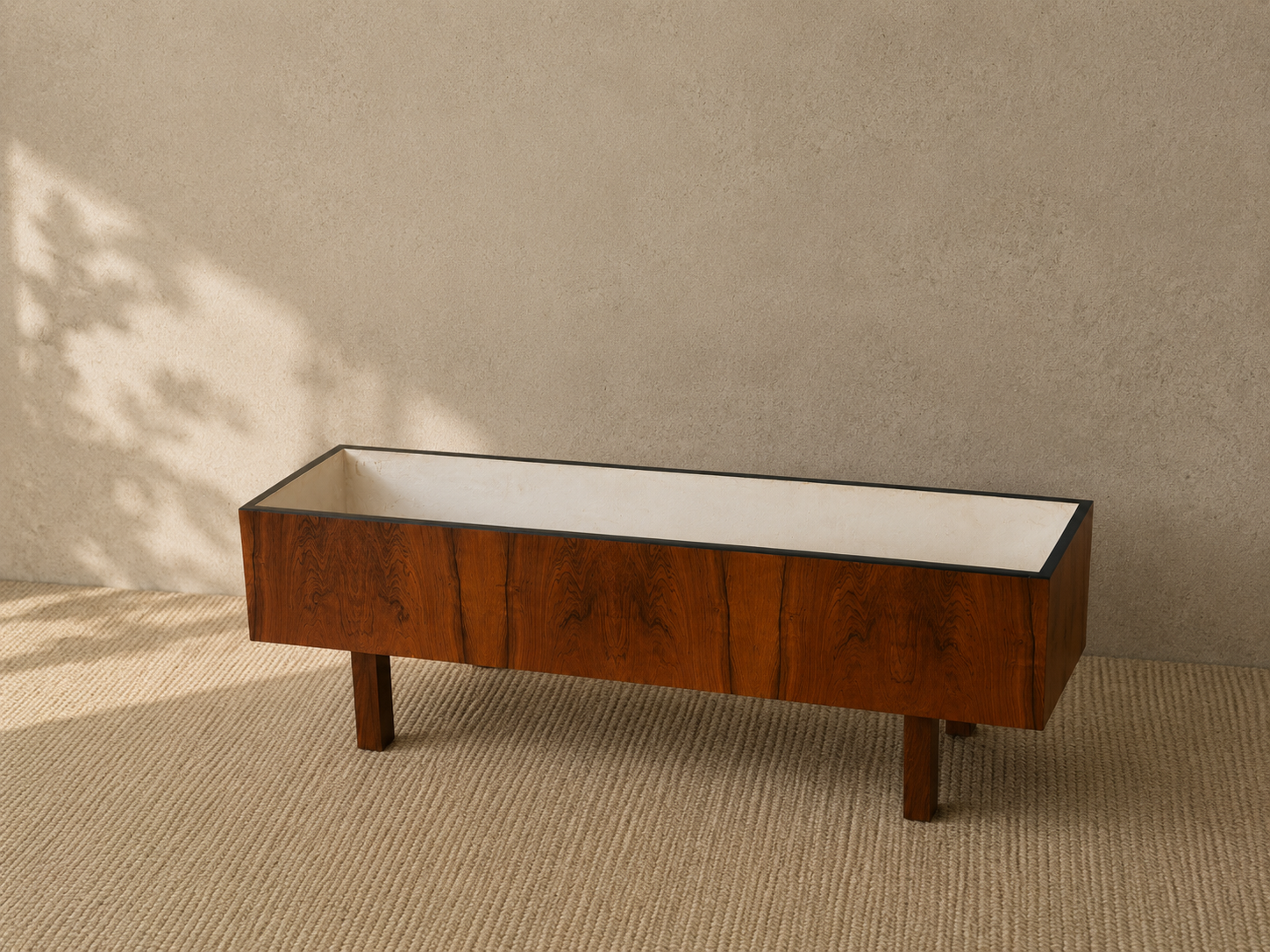 Deens vintage mid-century bloembak in palissander