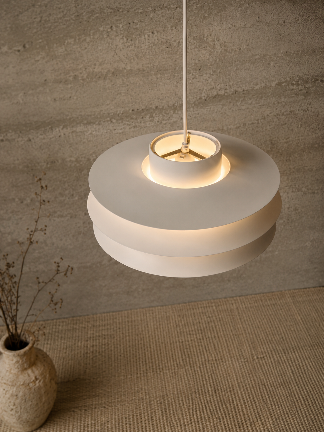Danish vintage mid-century wall lamp in warm teak wood